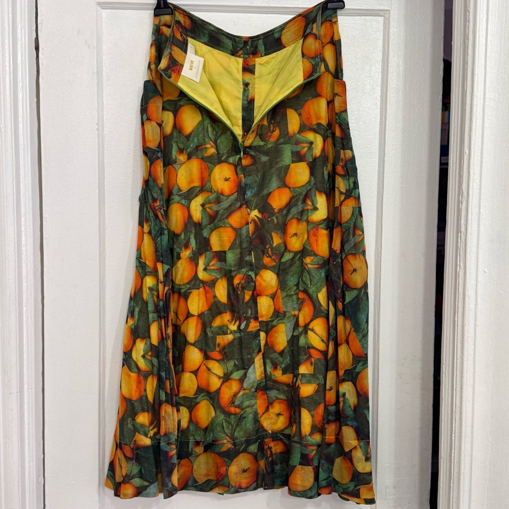 Maeve by Anthropologie Citrus Print Button-Front Midi Skirt – Size US 2 - Picture 3 of 12